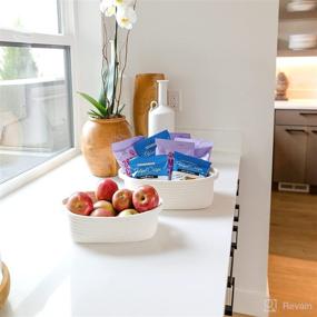 img 2 attached to 📦 Organize in Style with NaturalCozy 5-Piece Rectangle Storage Basket Set: Natural Cotton Rope Woven Baskets for Various Uses!