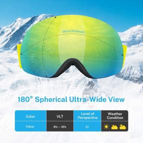 img 2 attached to Снежные очки GRM с защитой от ультрафиолета, защитой от запотевания, дизайном поверх очков для мужчин, женщин и молодежи