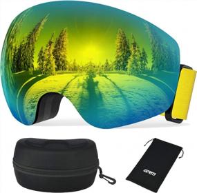 img 4 attached to Снежные очки GRM с защитой от ультрафиолета, защитой от запотевания, дизайном поверх очков для мужчин, женщин и молодежи
