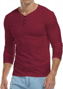 img 4 attached to Stylish And Comfortable: Men'S Plain Cotton Henley T-Shirts With Buttons