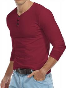 img 2 attached to Stylish And Comfortable: Men'S Plain Cotton Henley T-Shirts With Buttons