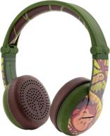 waterproof bluetooth headphones for kids - onanoff buddyphones wave with volume control, 18-hour battery, built-in mic, backup cable for sharing, monkey green логотип