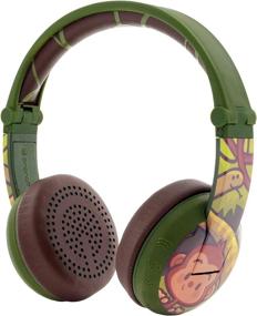 img 4 attached to Waterproof Bluetooth Headphones For Kids - ONANOFF BuddyPhones Wave With Volume Control, 18-Hour Battery, Built-In Mic, Backup Cable For Sharing, Monkey Green