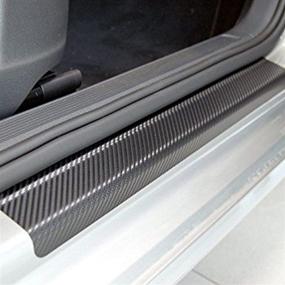 img 2 attached to 🚗 GZRUICA Universal Car Door Sill Plate Protectors - Entry Guard Scuff Cover Panel Step Protector, Welcome Pedal Cover, Carbon Fiber, 4pcs/Set