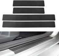 🚗 gzruica universal car door sill plate protectors - entry guard scuff cover panel step protector, welcome pedal cover, carbon fiber, 4pcs/set logo