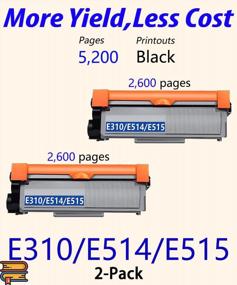 img 3 attached to Premium 2-Pack Dell E515dw Toner Cartridge Set - High-Quality Compatible ColorPrint 593-BBKD - Suitable for Dell E310/E514dw/E515 Printers