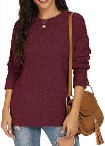 img 1 attached to Fashionable And Cozy: GRECERELLE Women'S Fuzzy Knitted Sweater With Side Split And Crew Neck