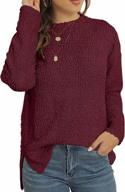 fashionable and cozy: grecerelle women's fuzzy knitted sweater with side split and crew neck logo