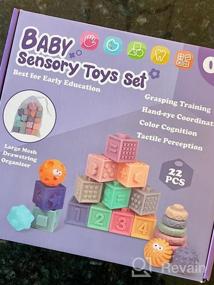img 6 attached to 🧩 Деревянные строительные кубики и пирамидки Dreampark Montessori - Игрушки для растворения зубов - Детские игрушки от 0 до 6 месяцев - 3 в 1 игрушки для младенцев от 6 до 12 месяцев и детей от 12 до 18 месяцев.