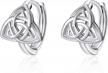 winnicaca celtic knot earrings for women 925 sterling silver celtic small huggie hoop earrings for women teen girls, good luck irish jewelry birthday christmas gifts logo
