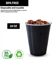 🥤 50-pack of 18 oz black plastic cups: convenient and stylish drinkware! логотип