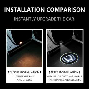 img 3 attached to Enhance your Car's Welcome with 2Pcs Wireless 🚗 Car Door Logo Light, Laser Projector Shadows & Courtesy Lamps