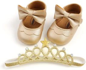 img 4 attached to XYLUIGI Bowknot Headband Princess Toddler Girls' Shoes and Flats