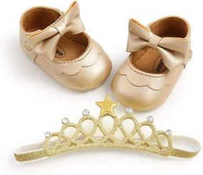 img 3 attached to XYLUIGI Bowknot Headband Princess Toddler Girls' Shoes and Flats