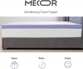 img 3 attached to Certified Gel-Infused Memory Foam Mattress Topper For King Bed - 4 Inch Cooling Design By Mecor In Purple, 80 X 78 Inches