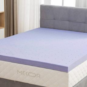 img 4 attached to Certified Gel-Infused Memory Foam Mattress Topper For King Bed - 4 Inch Cooling Design By Mecor In Purple, 80 X 78 Inches