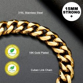 img 2 attached to 🔗 BMusdog 18K Gold Cuban Link Chain Dog Collar: Stylish & Durable Collar for Small, Medium & Large Dogs