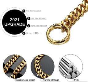 img 3 attached to 🔗 BMusdog 18K Gold Cuban Link Chain Dog Collar: Stylish & Durable Collar for Small, Medium & Large Dogs