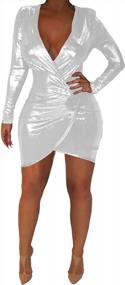 img 3 attached to Stun The Night With SeNight: Sparkly Ruched Bodycon Mini Dress For Women'S Party And Club Nights