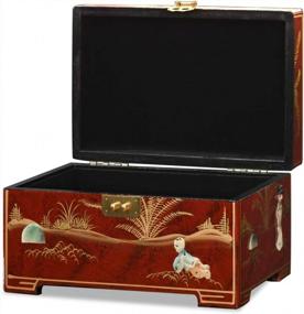 img 3 attached to Exquisite Red Lacquer Chinese Jewelry Box With Mother Of Pearl By ChinaFurnitureOnline