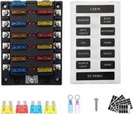 🚗 jamgoer automotive 12-way blade circuit fuse box block holder - dc 12v/24v, led indicator, waterproof cap, connect terminals, stick label - ideal for cars, trucks, marine, rv, boats logo