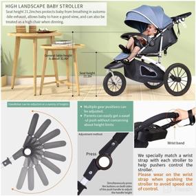 img 3 attached to 🛴 Foldable City Travel Jogging Stroller for Single Toddler - Compact Urban Ultralight Joggers Pram - Beby Carriage Pushchair - Stroller Travel System