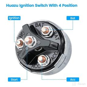 img 2 attached to 🔑 Huazu 4-Position Ignition Key Switch: Ideal for Car, Forklift, Truck, Tractor, Trailer, Caterpillar & More with Acc/Off/IGN/Start Functions