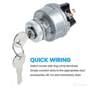 img 3 attached to 🔑 Huazu 4-Position Ignition Key Switch: Ideal for Car, Forklift, Truck, Tractor, Trailer, Caterpillar & More with Acc/Off/IGN/Start Functions