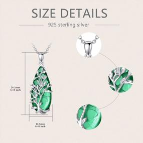 img 1 attached to 925 Sterling Silver Tree Of Life Necklace With Teardrop Crystal Birthstone For Women Girls Mom - Birthday Gift