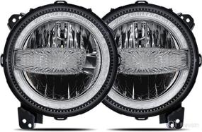 img 4 attached to 🚗 BICYACO 9 Inch LED Headlights with Daytime Running Lights (DRL) - Compatible with 2018-2022 Jeep Wrangler JL, JLU, Gladiator JT SUV - 120W High Low Beam Adjustable Headlamps Replacement