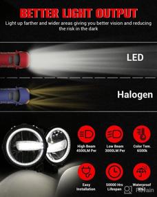 img 2 attached to 🚗 BICYACO 9 Inch LED Headlights with Daytime Running Lights (DRL) - Compatible with 2018-2022 Jeep Wrangler JL, JLU, Gladiator JT SUV - 120W High Low Beam Adjustable Headlamps Replacement