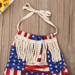 img 2 attached to 4Th Of July Baby Girl Outfit USA Flag Stars Stripes Romper Headband Newborn Infant