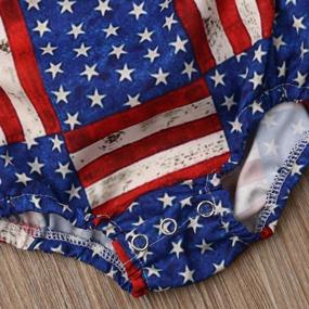 img 1 attached to 4Th Of July Baby Girl Outfit USA Flag Stars Stripes Romper Headband Newborn Infant