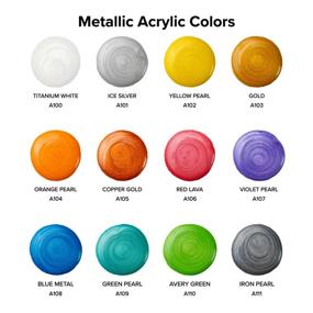 img 3 attached to 12 Metallic Acrylic Pouring Paints By GenCrafts - Pre-Mixed High Flow And Ready To Pour - 2 Oz./59 Ml Bottles - Ideal For Canvas, Paper, Wood, Rocks, And More - Versatile Multi-Purpose Paint Set