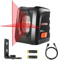 lomvum laser level - self-leveling horizontal/vertical line and cross-line with dual laser sources, magnetic base, and battery included (33ft range) logo