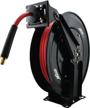 milton 2760-50d - steel dual arm auto-retractable air hose reel, 3/8" x 50 ft. rubber hose - 300 max psi , black logo
