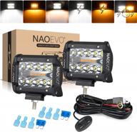 upgrade your off-roading experience with naoevo 4: 120w led light pod with 6 modes, memory function, and waterproof build for truck or boat logo
