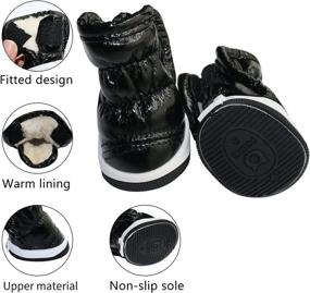 img 2 attached to BESUNTEK Dog Shoes - Puppy Dog Boots with Waterproof Leather, Non-Slip Rubber Soles, Warm Lining Snow Boots - Paw Protectors for Small Dogs (2 Pairs)