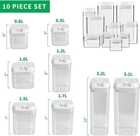 img 3 attached to 🍱 Premium Airtight Food Storage Containers by DRAGONN - 10 Piece Set for Pantry Organization and Freshness, with Labels, Big Sizes Included, BPA Free and Durable - DN-KW-FS10