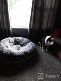 img 6 attached to Bessie And Barnie Plush Faux Fur Bagel Dog Bed - Waterproof Lining & Washable Cover - Circular Calming Dog Bed In Multiple Sizes & Colors