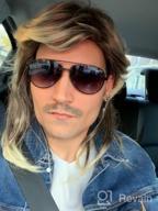 img 1 attached to 🎸 ALLAURA 80s Black Mullet Wig for Men: Wayne 70s 80 Disco Costume Wigs - Rocker Halloween Style review by Kyle Deel