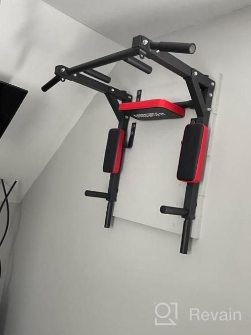 img 1 attached to OneTwoFit Power Tower Set - Multifunctional Wall-Mounted Pull-Up Bar, Chin-Up Bar, Dip Station - Ideal Indoor Home Gym Workout Equipment, Supports Up To 440 Lbs - OT126 Fitness Dip Stand review by Derrick Duck