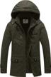 wenven thicken cotton parka jacket for men - warm coat with removable hood for winter logo