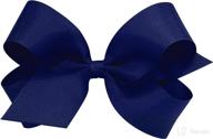 🎀 large classic grosgrain hair bow for girls on a weestay clip with plain wrap logo