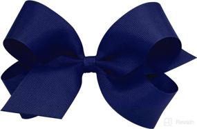 img 3 attached to 🎀 Large Classic Grosgrain Hair Bow for Girls on a WeeStay Clip with Plain Wrap