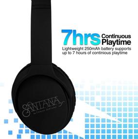 img 1 attached to 🎧 Santana OYE by Carlos Santana, Active Noise Cancelling Over-Ear Headphones, Bluetooth Headset with Microphone &amp; 40mm Drivers, Thundering Bass, Folding Headphone with Plush Protein Earpads, Black