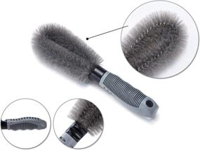 img 2 attached to 🔧 Ultimate Wheel Cleaning Solution: 2 Pcs Steel and Alloy Wheel Cleaning Brush for Car, Motorcycle, and Bicycle Tires