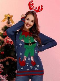 img 1 attached to 🎄 Festive Women's Christmas Sweater Jumpsuits: Snowflakes Reindeer Clothing by Jumpsuits, Rompers & Overalls