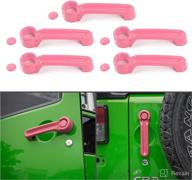 🚪 jecar pink door handle cover kits for jeep wrangler jk 2007-2018, liberty 2008-2012, dodge nitro 2007-2011 логотип