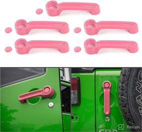 img 4 attached to 🚪 JeCar Pink Door Handle Cover Kits for Jeep Wrangler JK 2007-2018, Liberty 2008-2012, Dodge Nitro 2007-2011